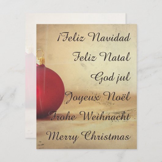 Kerstthema met kerstbal (Voorkant / Achterkant)