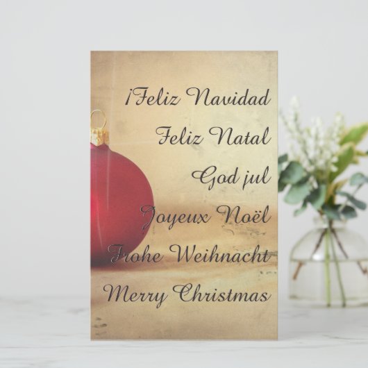 Kerstthema met kerstbal (Staand voorkant)