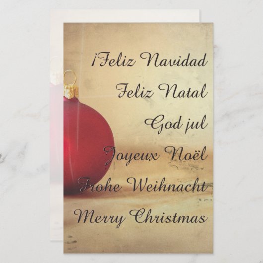 Kerstthema met kerstbal (Voorkant / Achterkant)