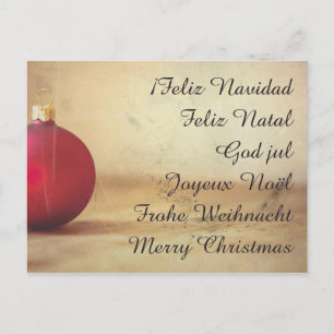 Kerstthema met kerstbal feestdagenkaart