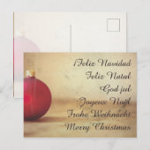Kerstthema met kerstbal feestdagenkaart (Voorkant / Achterkant)