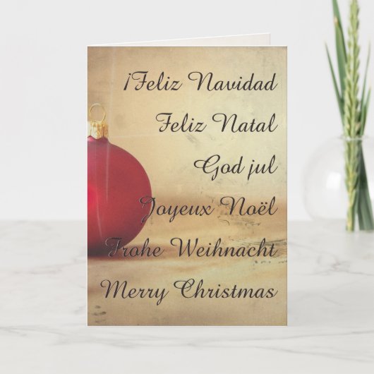 Kerstthema met kerstbal kaart (Voorkant)