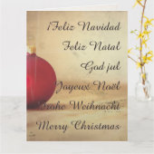 Kerstthema met kerstbal kaart (Gele Bloem)