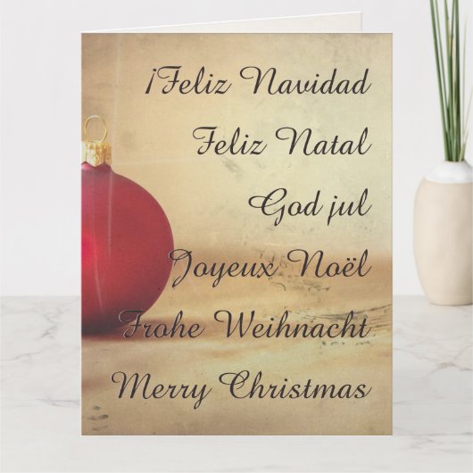 Kerstthema met kerstbal kaart (Voorkant)