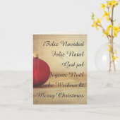 Kerstthema met kerstbal kaart (Gele Bloem)