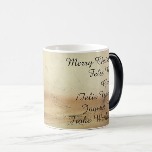 Kerstthema met kerstbal magische mok (Voorkant rechts)