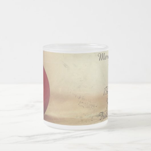 Kerstthema met kerstbal matglas koffiemok (Center)