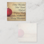 Kerstthema met kerstbal notitiekaartje (Voorkant / Achterkant)