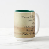 Kerstthema met kerstbal tweekleurige koffiemok (Voorkant rechts)