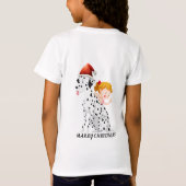 Kerstthema met meisje en hond. t-shirt (Achterkant)