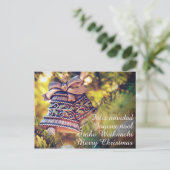 Kerstthema met twee bellen briefkaart (Staand voorkant)