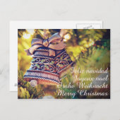 Kerstthema met twee bellen briefkaart (Voorkant / Achterkant)