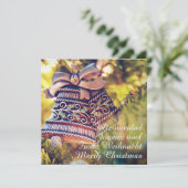 Kerstthema met twee bellen kaart (Staand voorkant)