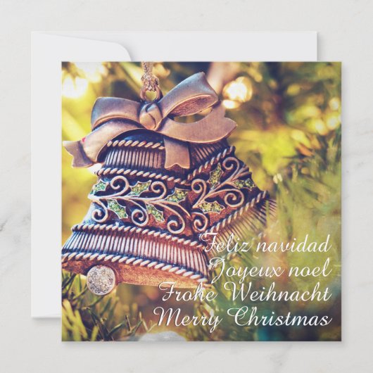 Kerstthema met twee bellen kaart (Voorkant)