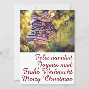 Kerstthema met twee bellen kaart