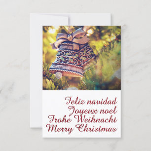 Kerstthema met twee bellen kaart