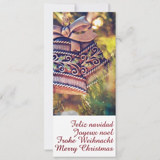 Kerstthema met twee bellen kaart (Voorkant)