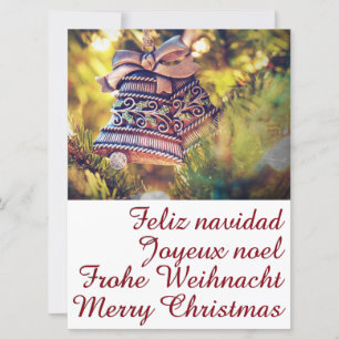 Kerstthema met twee bellen kaart