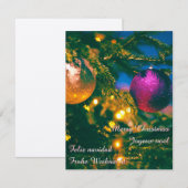 Kerstthema met twee kerstbal... kaart (Voorkant / Achterkant)