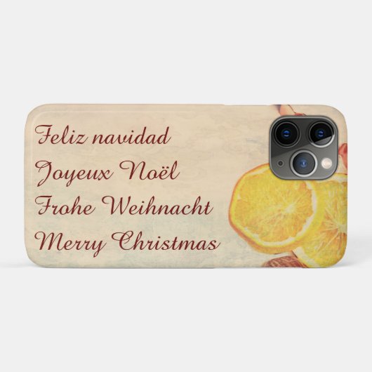 Kerstthema met vruchten in pastel look Case-Mate iPhone case (Achterkant (horizontaal))