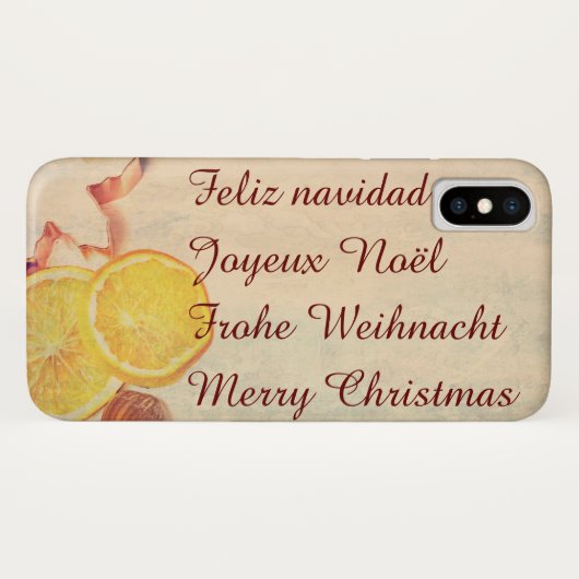 Kerstthema met vruchten in pastel look Case-Mate iPhone case (Achterkant (horizontaal))