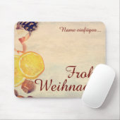 Kerstthema met vruchten in pastel look muismat (Met muis)