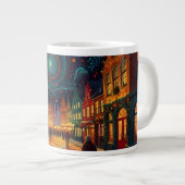 Kerstthema Mooie oude binnenstad in België Grote Koffiekop (Voorkant rechts)