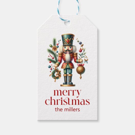 Kerstthema Notenkraker Cadeaulabel (Voorkant)