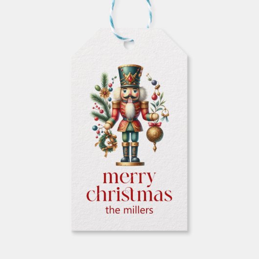 Kerstthema Notenkraker Cadeaulabel (Achterkant)