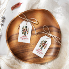 Kerstthema Notenkraker Cadeaulabel