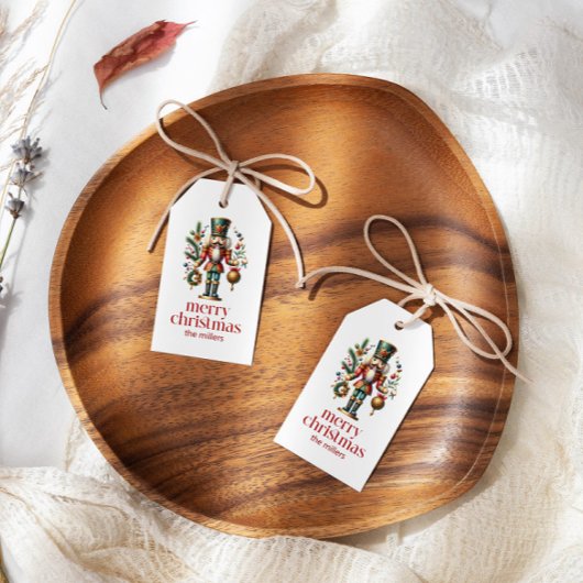 Kerstthema Notenkraker Cadeaulabel