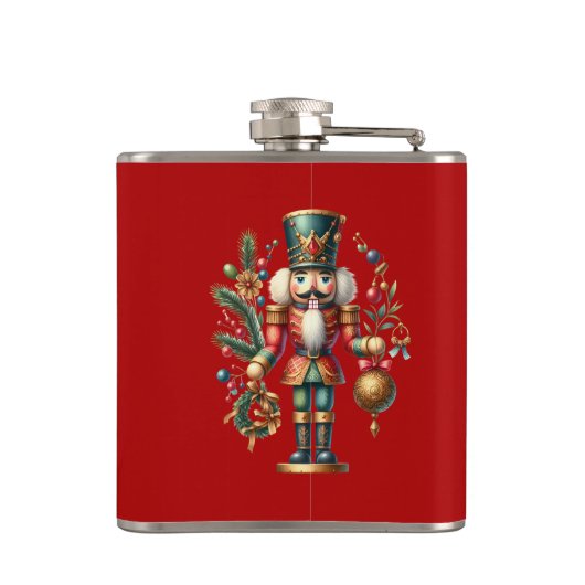 Kerstthema Notenkraker Heupfles (Achterkant)