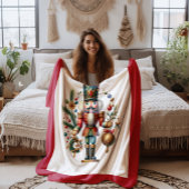 Kerstthema Notenkraker op wit Fleece Deken