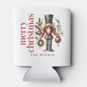 Kerstthema Notenkraker Red Typography Blikjeskoeler (Achterkant)