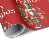 Kerstthema Notenkrakerpatroon Cadeaupapier (Rol Hoek)