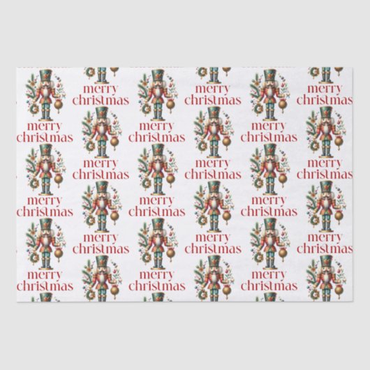 Kerstthema Notenkrakerpatroon Tissuepapier (Voorkant)