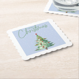 Kerstthema onderzetter in de kleur blauw