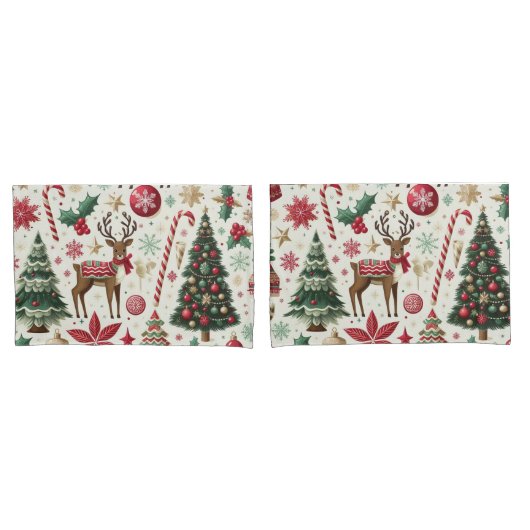 Kerstthema paar kingsize kussensloop (Voorkant-Set)