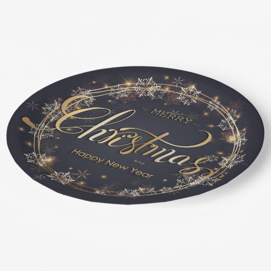 kerstthema papieren bordje (Gekanteld)