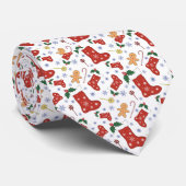 Kerstthema patroon stropdas (Opgerold)