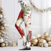 Kerstthema Poinsettia Leggings