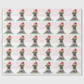 Kerstthema Pug Cadeaupapier (Vlak)