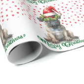 Kerstthema Pug Cadeaupapier (Rol Hoek)