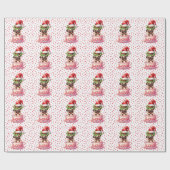 Kerstthema Pug Cadeaupapier (Vlak)