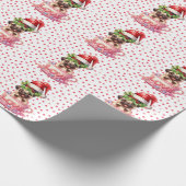 Kerstthema Pug Cadeaupapier (Hoek)