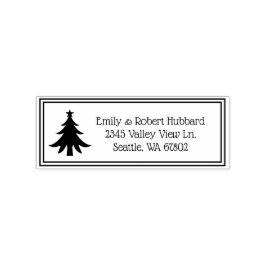 Kerstthema retouradres rubberen stempel