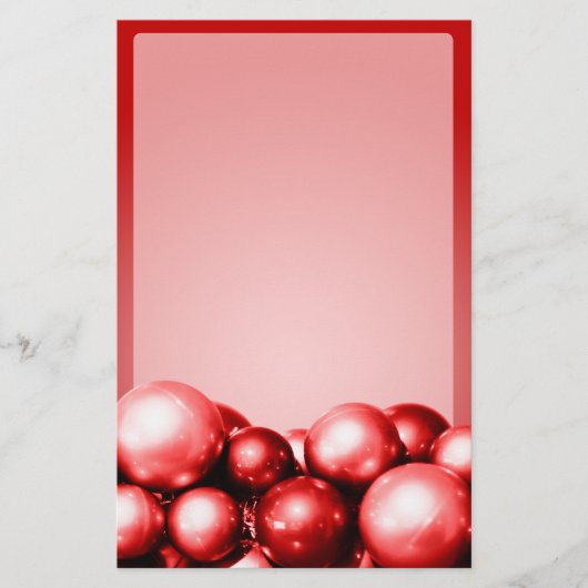 Kerstthema Rode sieraden Briefpapier (Voorkant)