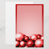 Kerstthema Rode sieraden Briefpapier (Voorkant / Achterkant)