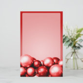 Kerstthema Rode sieraden Briefpapier (Staand voorkant)
