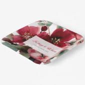 Kerstthema Rood Bloemstuk Bruiloft Papieren Bordje (Gebogen)